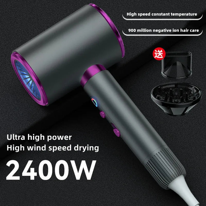 Secador de pelo de alta velocidad, venta directa del fabricante, 2400w, iones negativos de alta potencia, luz azul, cuidado del cabello, peluquería en casa, Drye