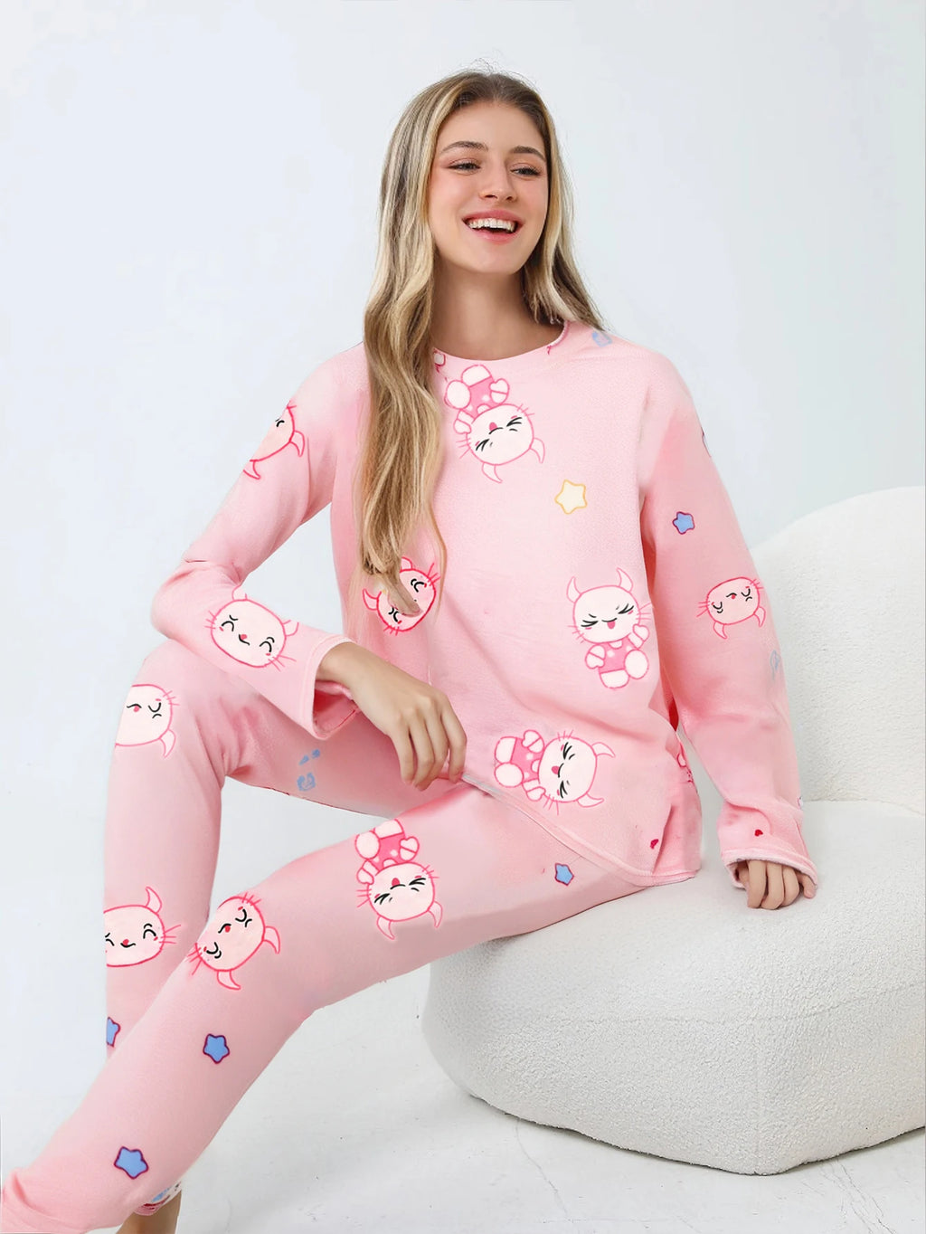 Conjunto de Pijama de Franela para Mujer – Suave y Cálido, Ideal para el Invierno, Pijama Largo de Manga Larga y Pantalón Cómodo