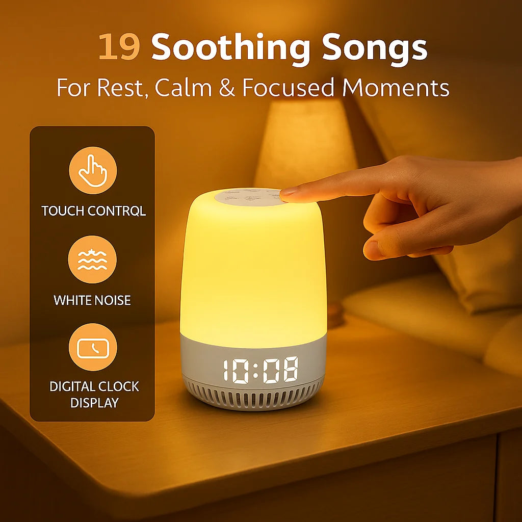 Máquina de Ruido Blanco para Dormir con Luz Nocturna, Máquina Portátil de Sonidos para Dormir, 19 Sonidos Relajantes para el Hogar, Viajes y Relajación