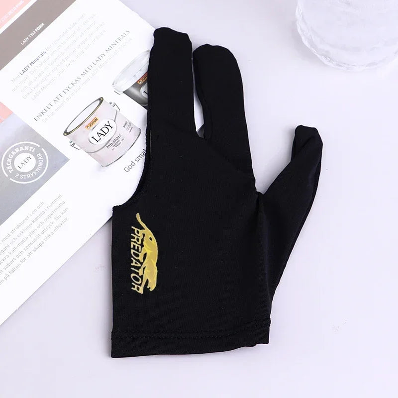 1 Uds. Guante para tacos de billar de alta calidad para piscina, mano izquierda, accesorio abierto de tres dedos, accesorios de Fitness para hombres y mujeres