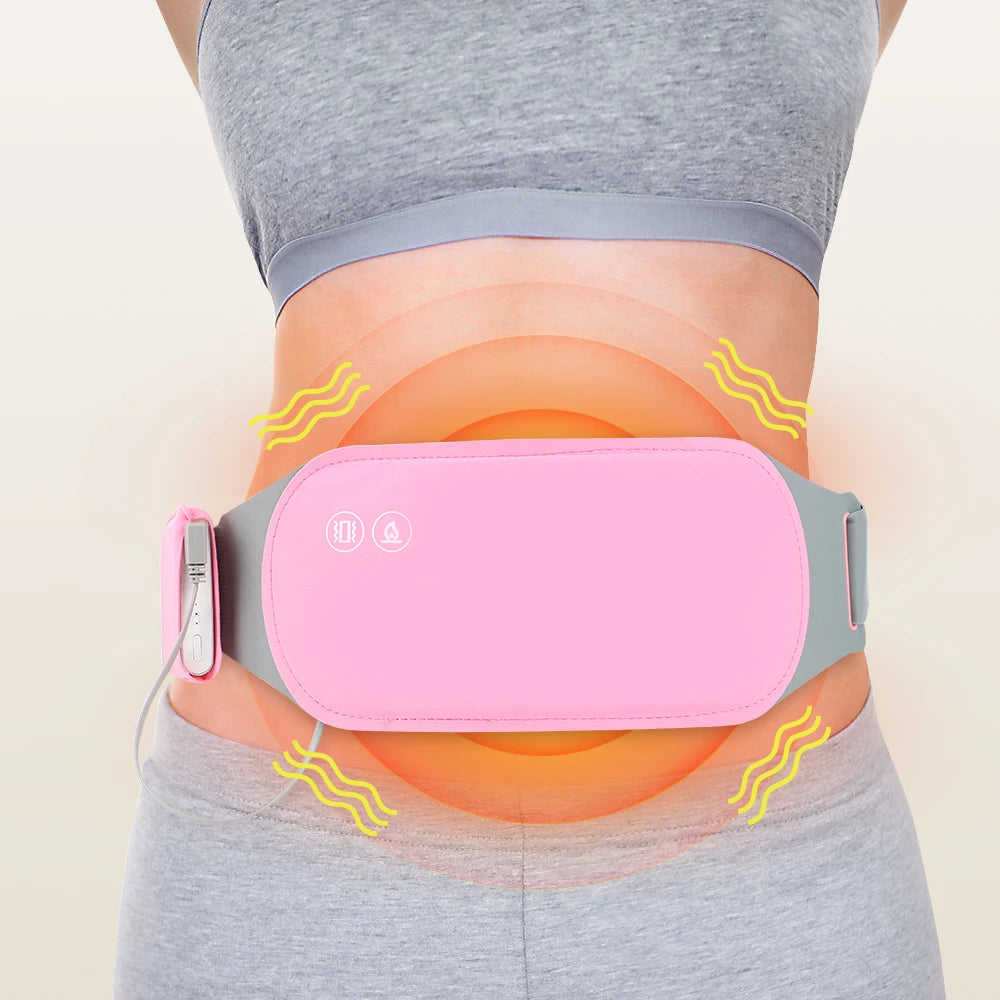 Almohadilla calefactora Menstrual, masajeador Abdominal eléctrico, cinturón de cintura calentado por vibración, cinturón calentador de útero USB para mujeres, cuidado de los períodos