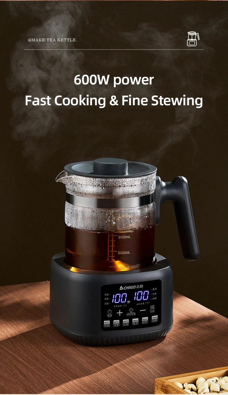 Hervidor de Agua Eléctrico Multifuncional de 1300 ml con Vaporizador, Regulador de Temperatura Constante para Leche de Bebé, Hervidor Termostático de 72 h