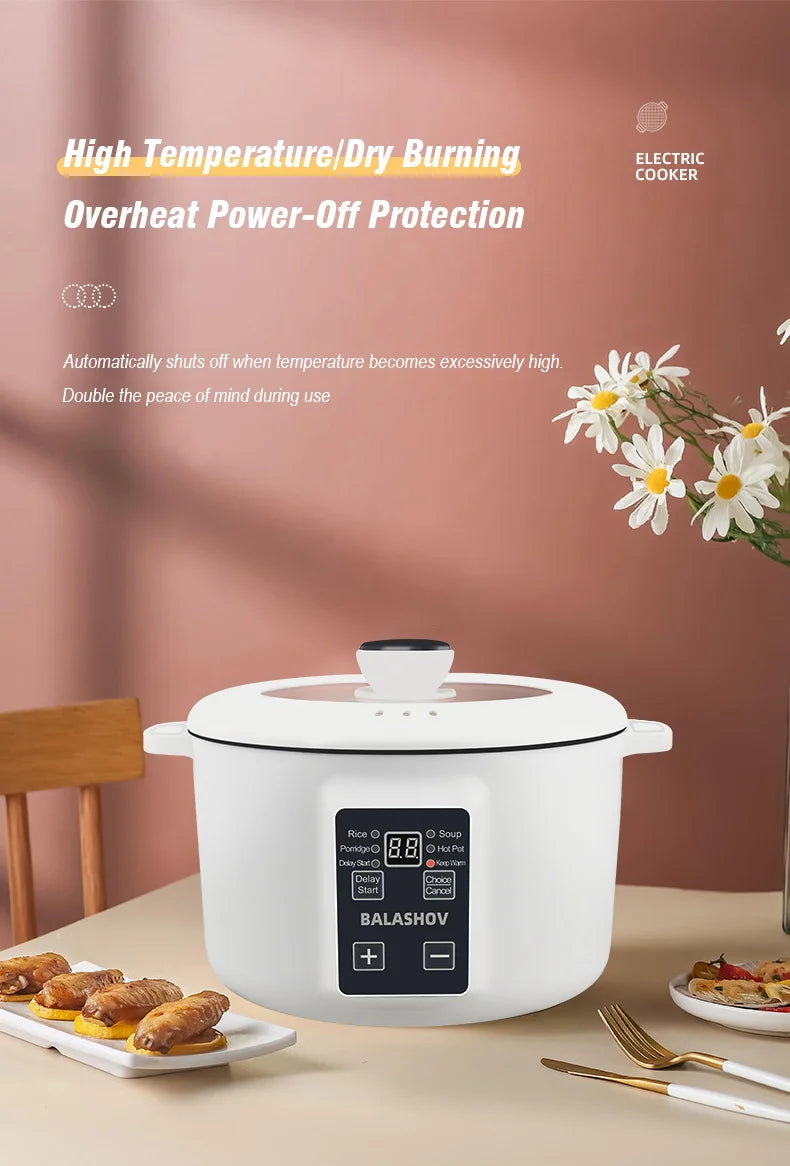 Cocinas múltiples para el hogar de 220V, cocina eléctrica de 3,5 L, olla de cocina antiadherente, olla caliente, olla arrocera inteligente, aparatos de cocina