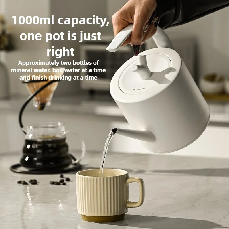 Tetera eléctrica con cuello de cisne de 1000W, cafetera de acero inoxidable 304 de 1000ml, pantalla LED de temperatura inteligente para café y té