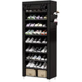 Zapatera con Cubierta de Tela con 9 Niveles Organizadores de Zapatos, Estructuras de Acero y Conectores de Plástico, Para Almacenar y Guardar los Zapatos
