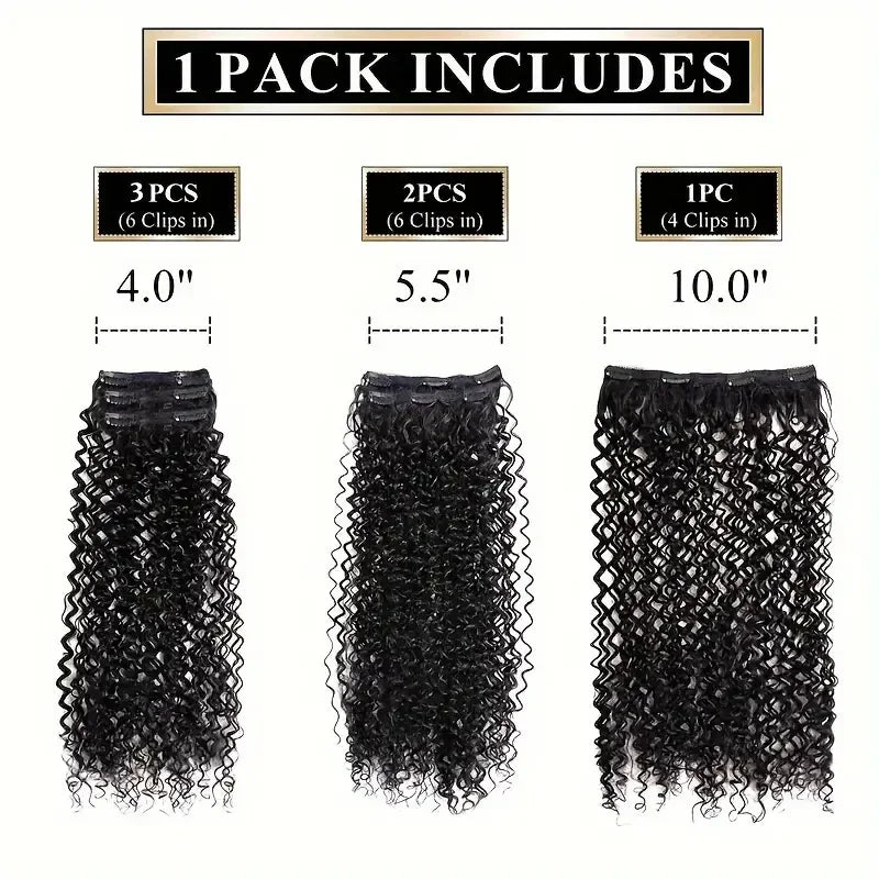 Extensiones de cabello con Clip rizado largo sintético para mujer, postizos rizados con Clip, piezas falsas de cabeza completa, pelo negro y marrón
