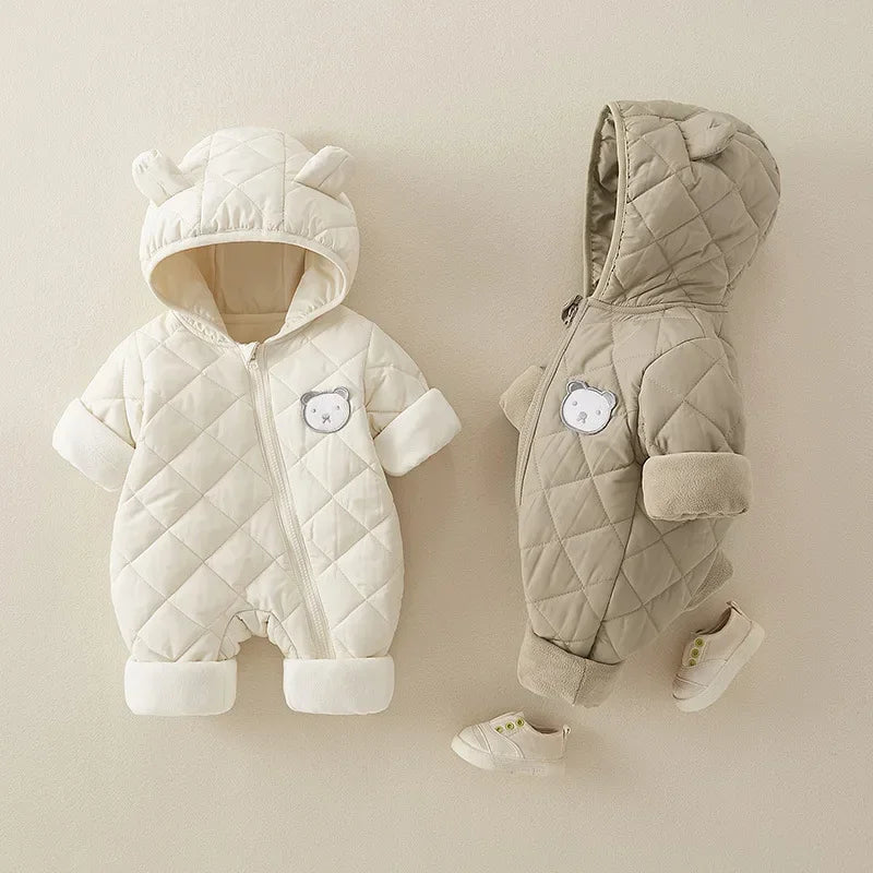 Ropa de invierno para recién nacido, ropa para niña, mono grueso para bebé, pelele cálido para bebé, Chaqueta de algodón, pelele, monos para niño, abrigo para niño pequeño