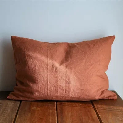 Funda de almohada de lino de 2 uds, fundas de almohada tipo sobre suaves y cómodas de lino Natural francés, decoración del hogar, funda de almohadas para dormitorio para todas las estaciones