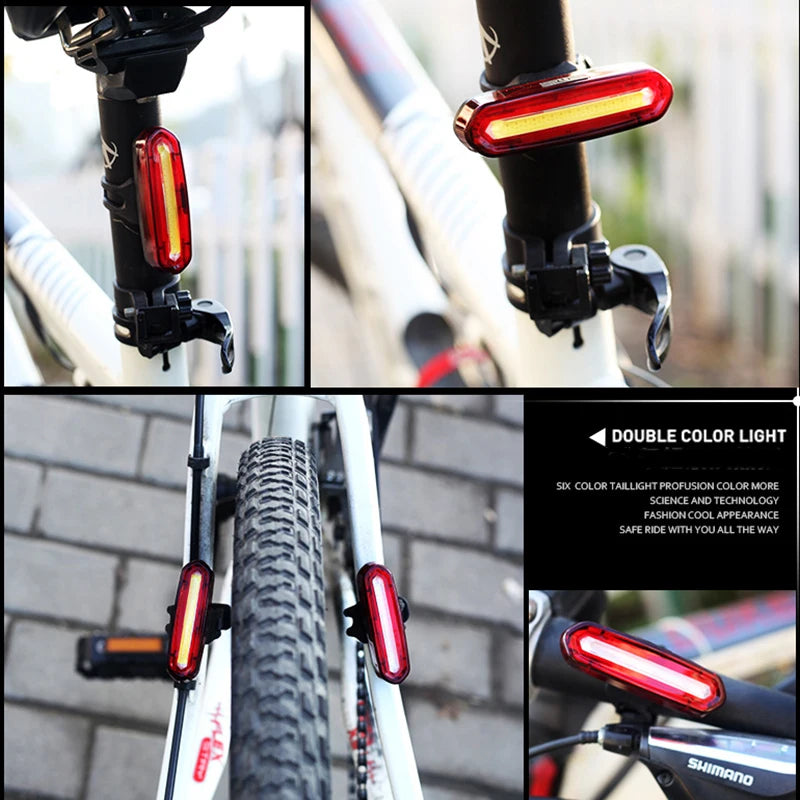 Lámpara trasera de bicicleta, luz LED impermeable para bicicleta, luces traseras de alto brillo, lámpara de advertencia de seguridad en ciclismo nocturno, linterna para bicicleta de montaña y carretera