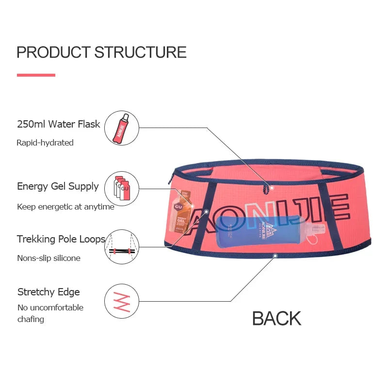 AONIJIE W8101 cinturón de hidratación para correr riñonera bolsa de dinero de viaje Trail Marathon gimnasio entrenamiento Fitness soporte para teléfono móvil