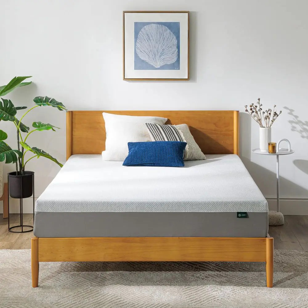 Colchón de Espuma Viscoelástica Esencial de Té Verde de 8 Pulgadas, Cama en Caja, Colchón Económico, Certificado CertiPUR-US
