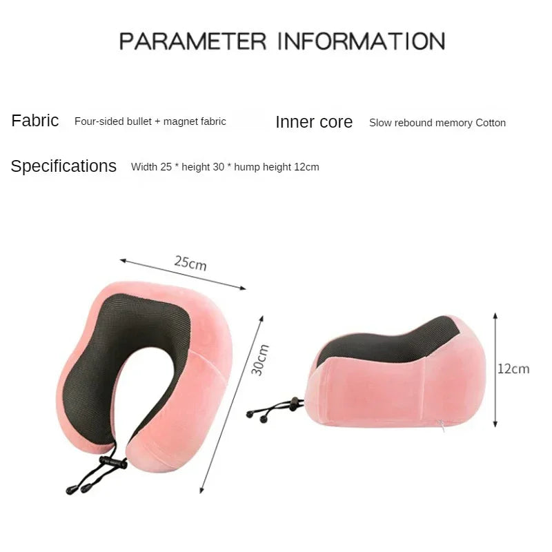 Almohadas de espuma viscoelástica en forma de U para el cuello, almohada de viaje suave, almohada de masaje para el cuello, almohada de avión para dormir, ropa de cama para el cuidado de la salud Cervical