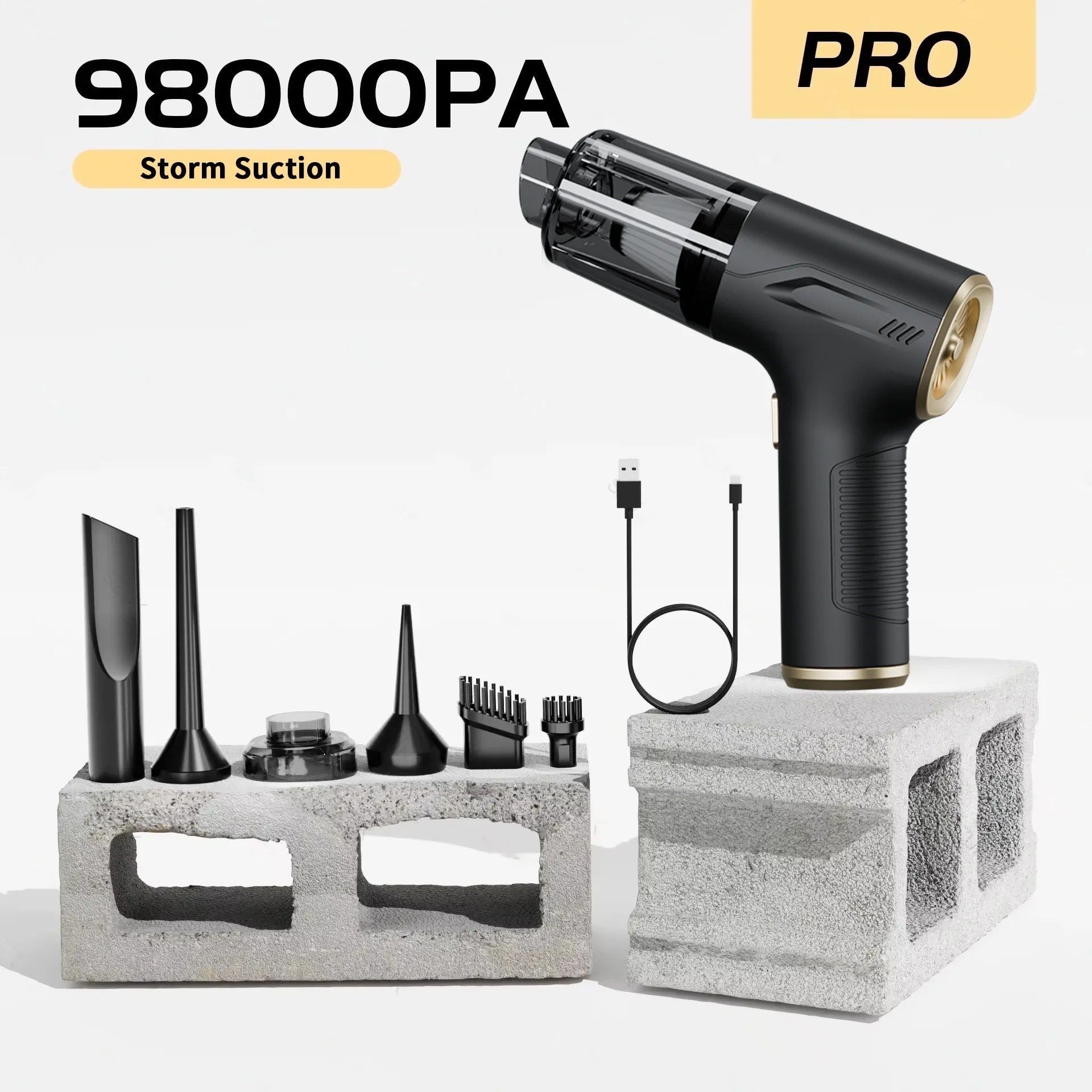 CENRR 98000PA potente Mini aspiradora de coche inalámbrico limpiador de coche portátil de mano pistola de aire