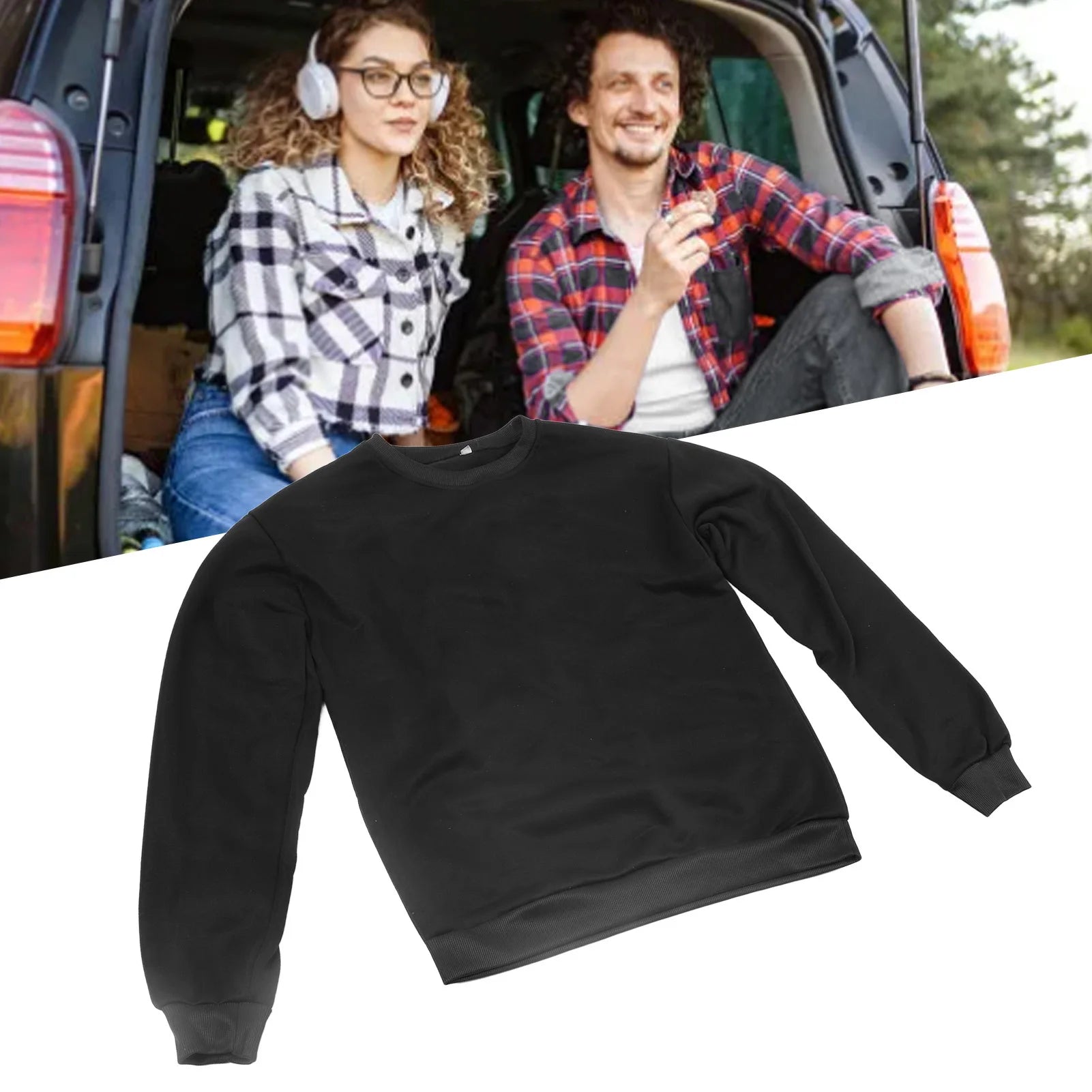 【Nuevo】 Jersey estampado con cuello redondo, Top con estampado de letras a la moda, jersey ajustado de manga larga para mujeres y hombres