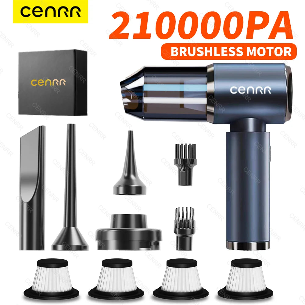 Aspirador de coche CENRR de alta succión 210000 Aspiradora inalámbrica PA, aspiradora inalámbrica, máquina de limpieza de alta presión