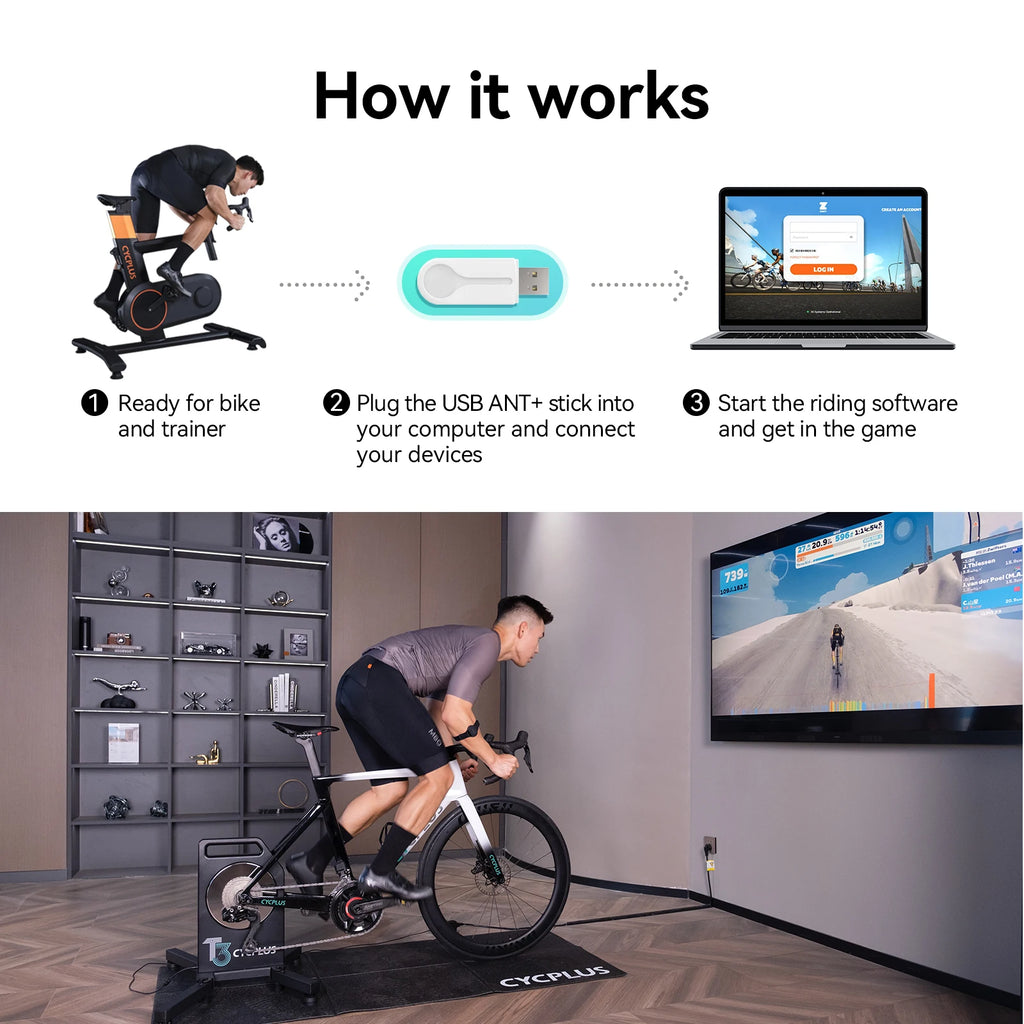CYCPLUS USB ANT + Stick Dongle ANT transmisor receptor para bicicleta ordenador ciclismo BLE transmisión velocidad Sensor de cadencia