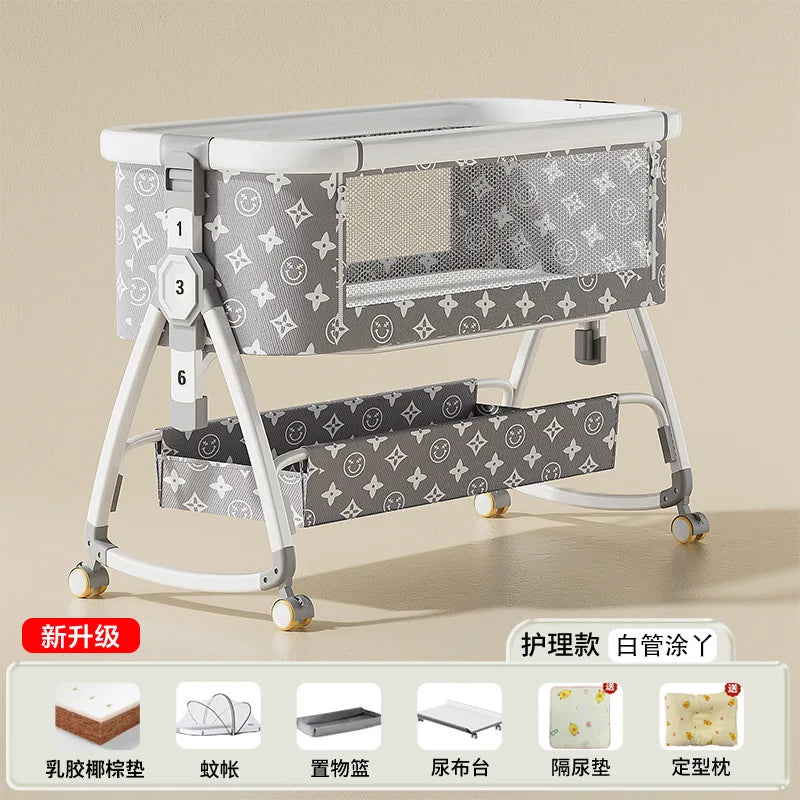 Cuna Portátil para Bebé, Cama Plegable Multifuncional, Cuna para Recién Nacidos, Cama Grande para Niños