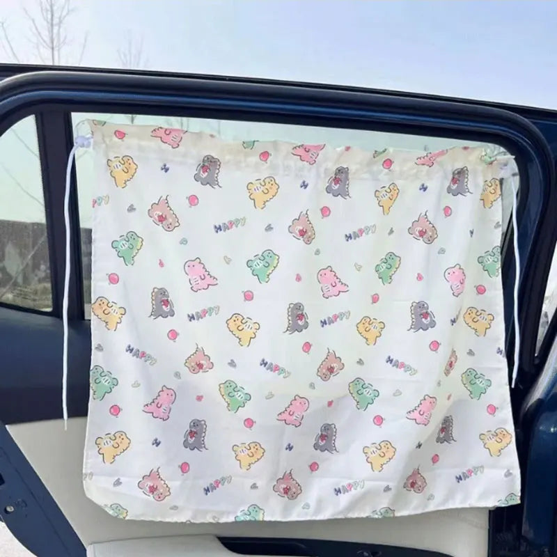 Cortina con ventosa en la ventana del coche, cubierta parasol con dibujos animados, parasol Universal para ventana lateral, protección UV para chico, bebé y niño