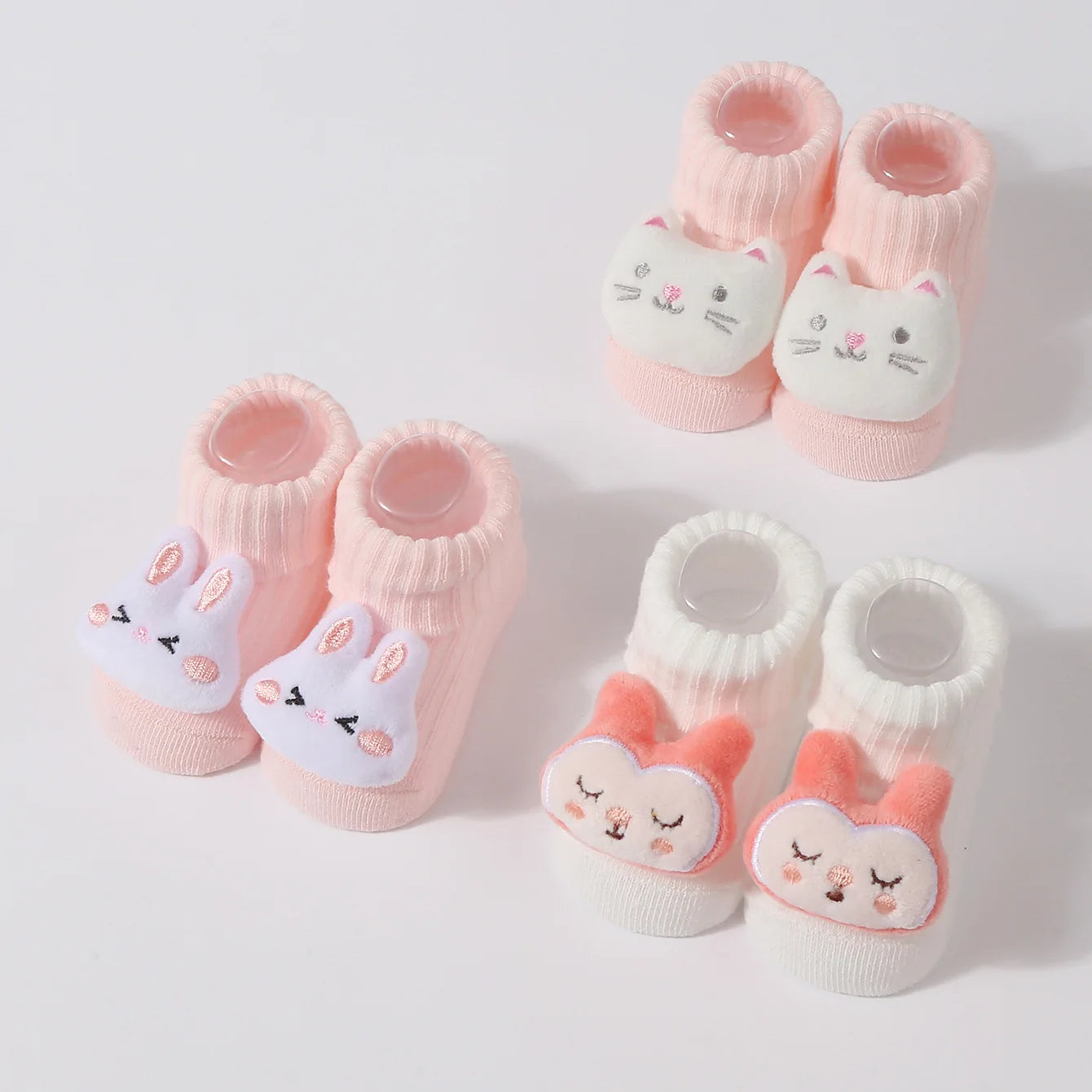 3 par/set de calcetines para bebés, accesorios para recién nacidos, animales de dibujos animados, ropa de regalo para niños, material infantil, calcetín transpirable de algodón
