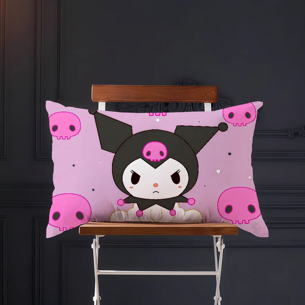 Funda de cojín My m-Melody dibujos animados rectángulo divertido lindo SRO funda de almohada hogar sofá sala de estar cafetería k-kuromi funda de almohada