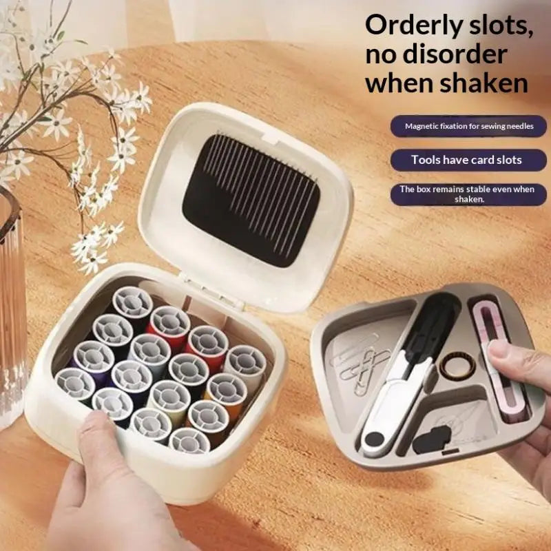 Mini kit de costura magnético, kit de aguja y hilo, suministros y accesorios de costura