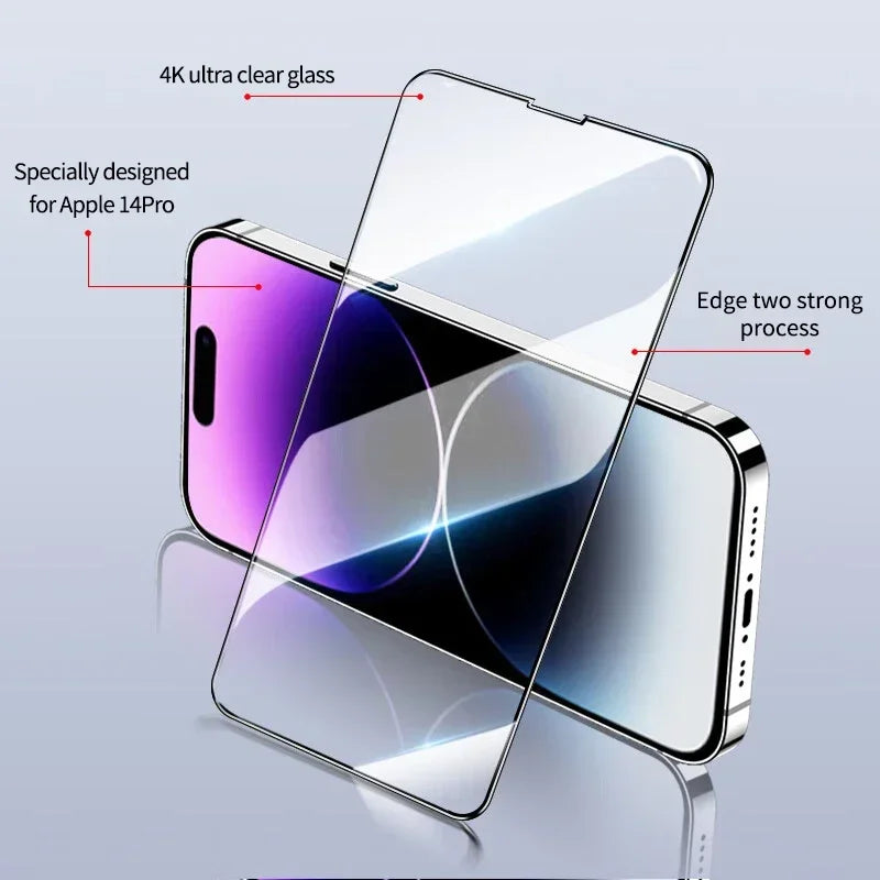 3 uds 30D Protector de pantalla de vidrio templado para IPhone 17 Air 14 13 11 15 16 Pro Max 12 Mini 16e XS XR X 8 7 Plus 16Pro cubierta de película