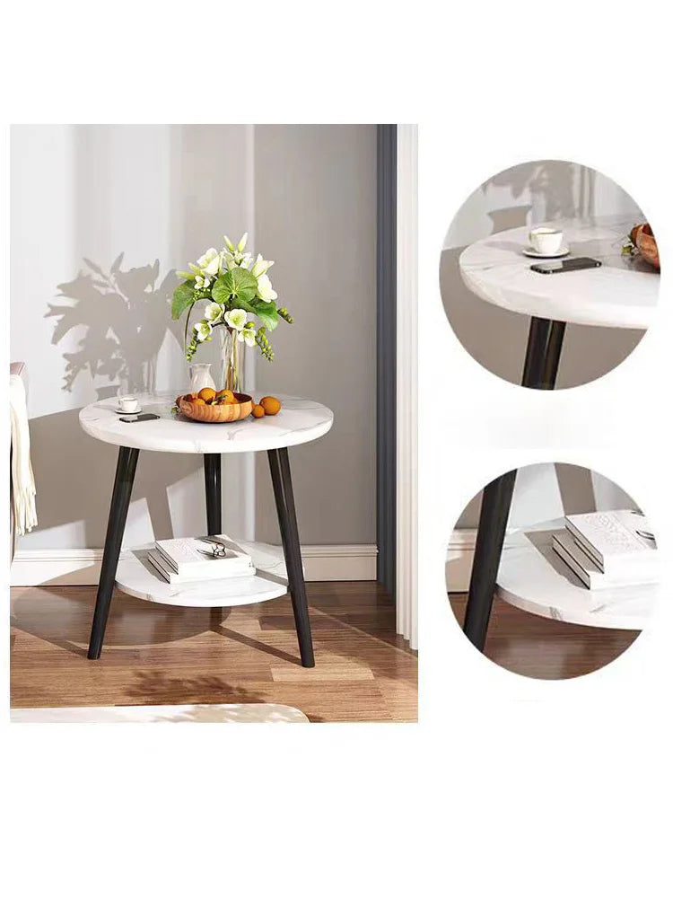 Mesa De Centro,estilo Marmol,minimalista,redonda,madera,sala