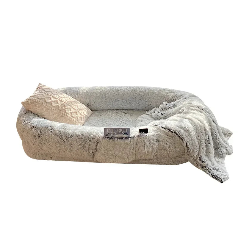 Cama gigante para perros para humanos, cama de esponja de felpa para humanos y perros, colchón informal tanto para humanos como perros.