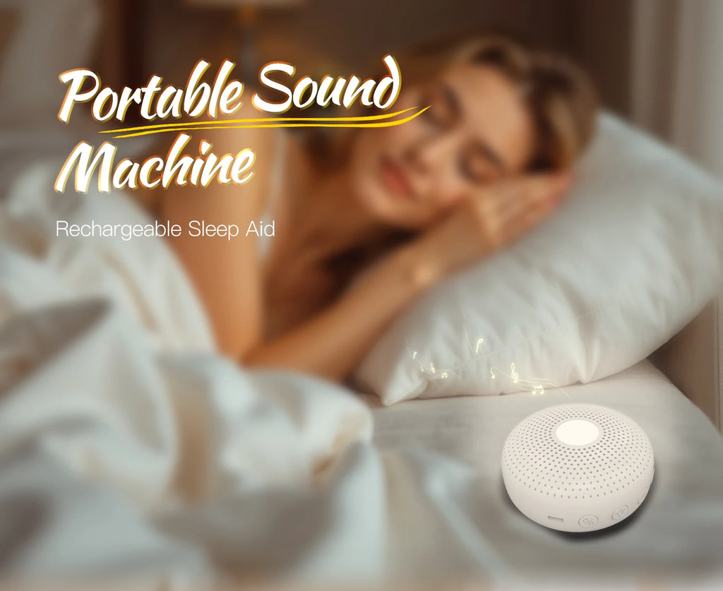 Ayuda portátil para dormir, máquina de ruido blanco para bebés y adultos con 15 sonidos, detección inteligente de llanto, temporizador de luz nocturna, regalo para recién nacidos