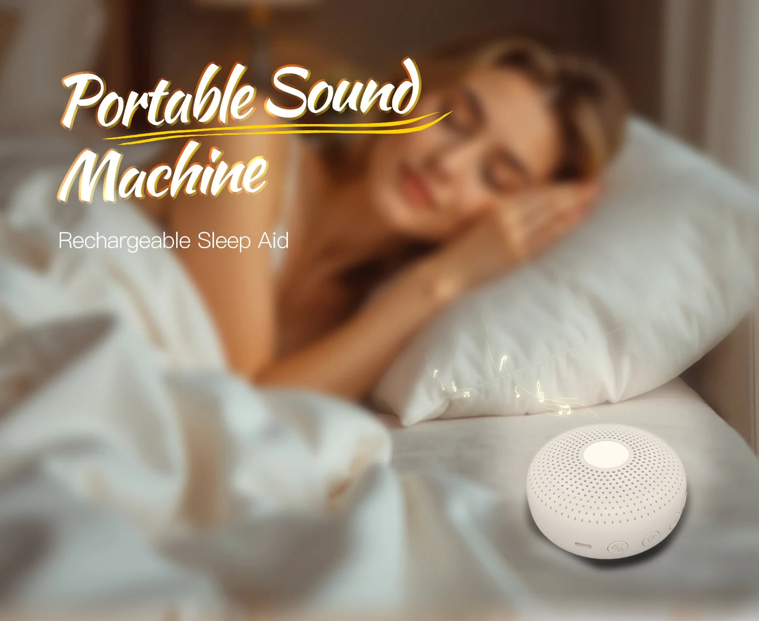 Ayuda portátil para dormir, máquina de ruido blanco para bebés y adultos con 15 sonidos, detección inteligente de llanto, temporizador de luz nocturna, regalo para recién nacidos