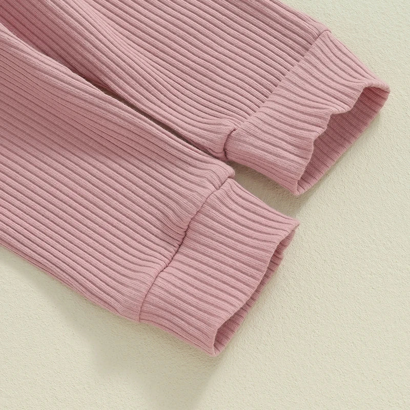 Conjunto de 3 piezas para niñas de 0 a 12 meses, pelele con volantes y manga larga con estampado de letras, Tops, pantalones largos, trajes con banda para el pelo