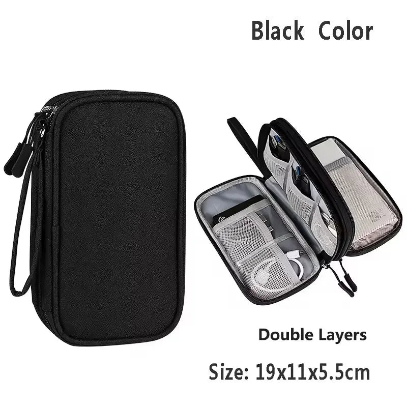 Bolsa de Cable de viaje, bolsa de almacenamiento Digital portátil, cargador, Cable de datos, bolsa USB, organizador, bolsa de almacenamiento de accesorios electrónicos impermeable
