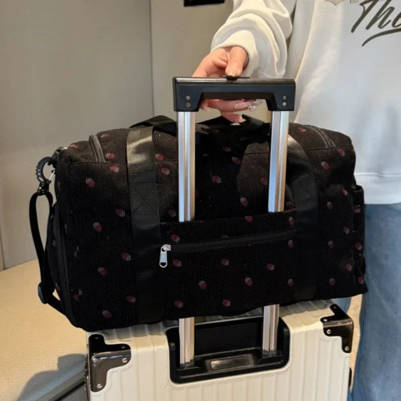 Bolsa de viaje de pana, bolsa de viaje de gran capacidad con compartimento para zapatos, bolsas deportivas para Fitness para mujer, bolsas de lona