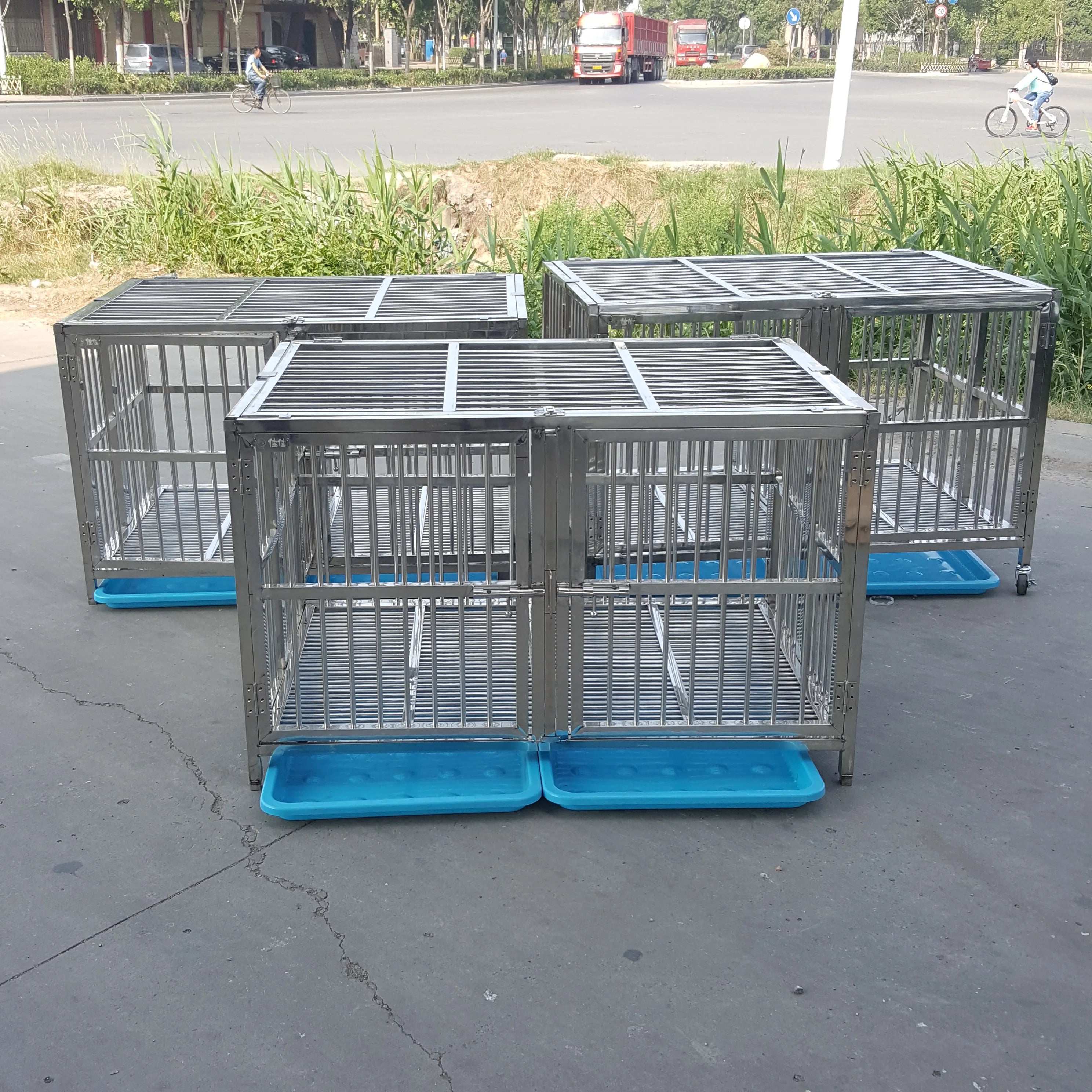 Jaula Plegable de Alambre Metálico Reforzado de Acero Inoxidable para Perros Grandes, Casetas Plegables para Mascotas, Jaulas para Perros Adultos en Oferta