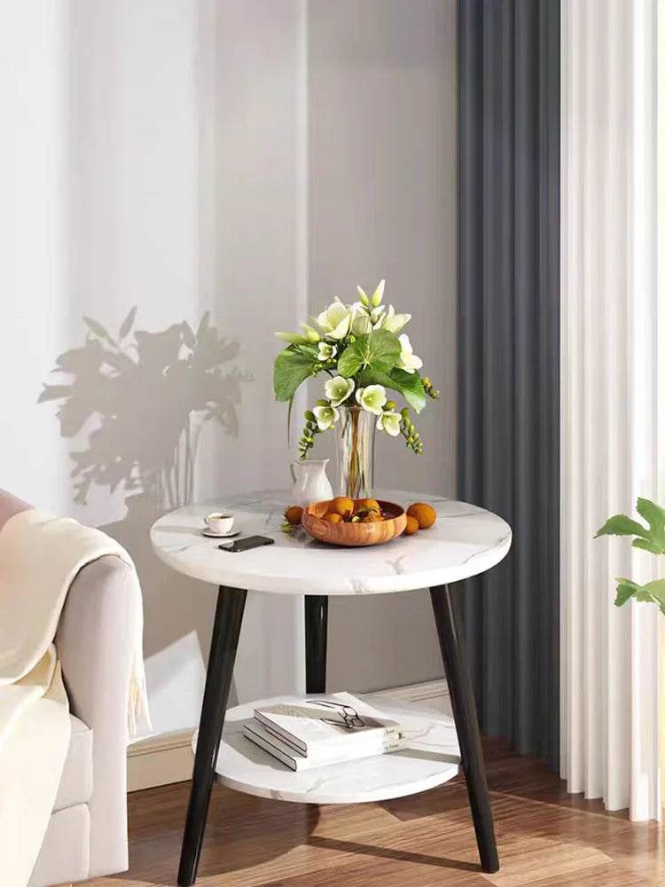 Mesa De Centro,estilo Marmol,minimalista,redonda,madera,sala
