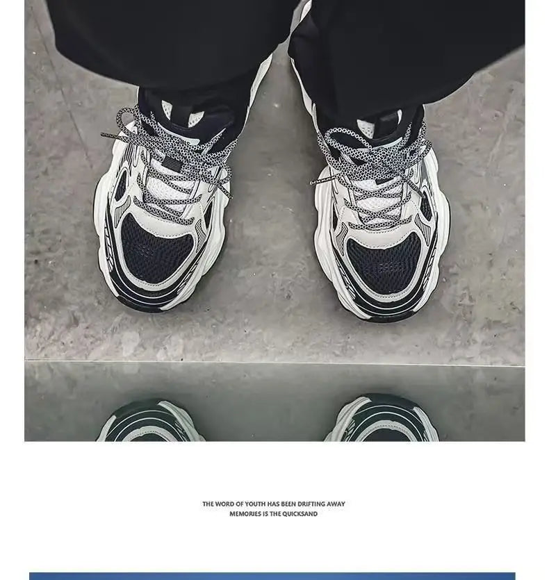 Zapatillas Deportivas Transpirables de Malla para Hombre Primavera 2025, Modernas, Combinables con Todo, Suela Gruesa, Casual...