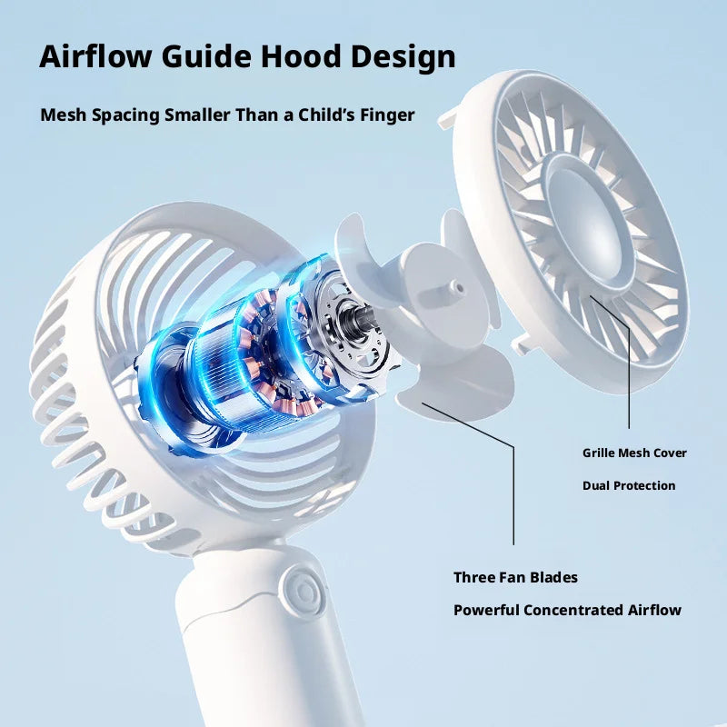 Nuevo Mini Ventilador Portátil USB Recargable Silencioso para Mesa, Maquillaje, Pestañas, Niños, Oficina, Viajes, Enfriador de Aire