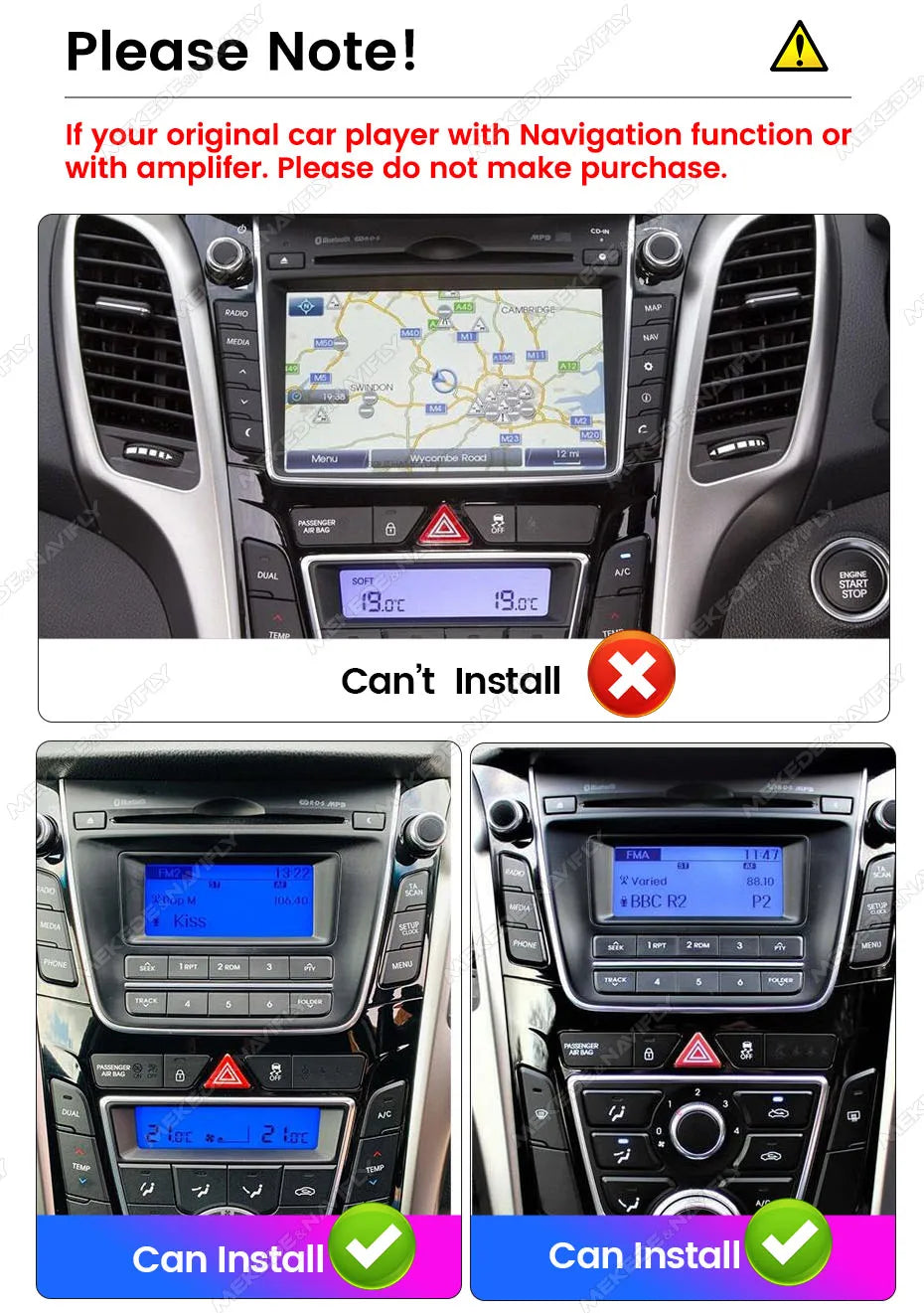 Sistema de audio inteligente para automóvil con Android 14 para Hyundai i30 II 2 GD 2011-2017, Carplay inalámbrico, radio para automóvil de 9 pulgadas, GPS, unidad principal estéreo.
