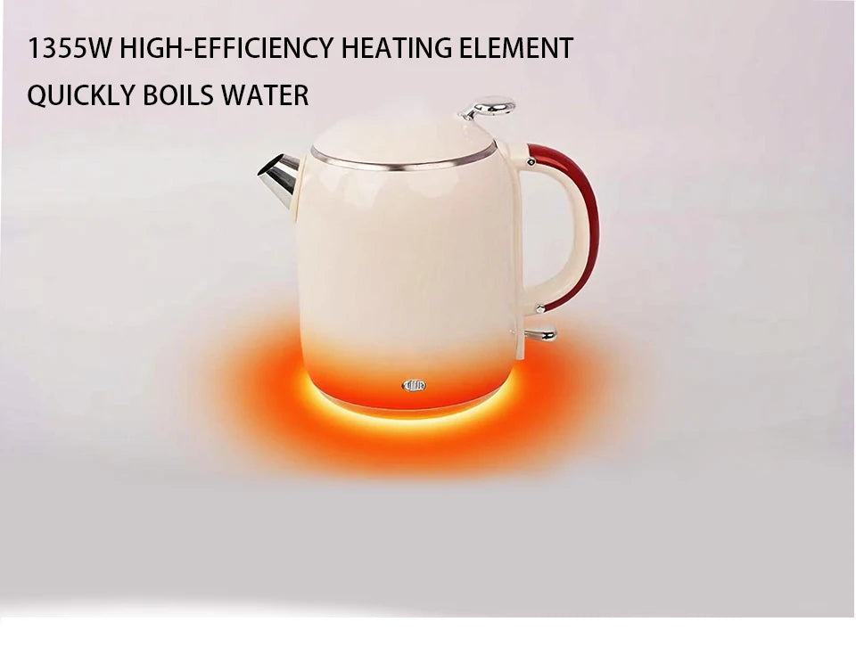 Hervidor eléctrico antiescaldaduras de 1,0 L, hervidor eléctrico sin costuras, hervidor de ebullición rápida para el hogar de acero inoxidable 304 para elaboración de café