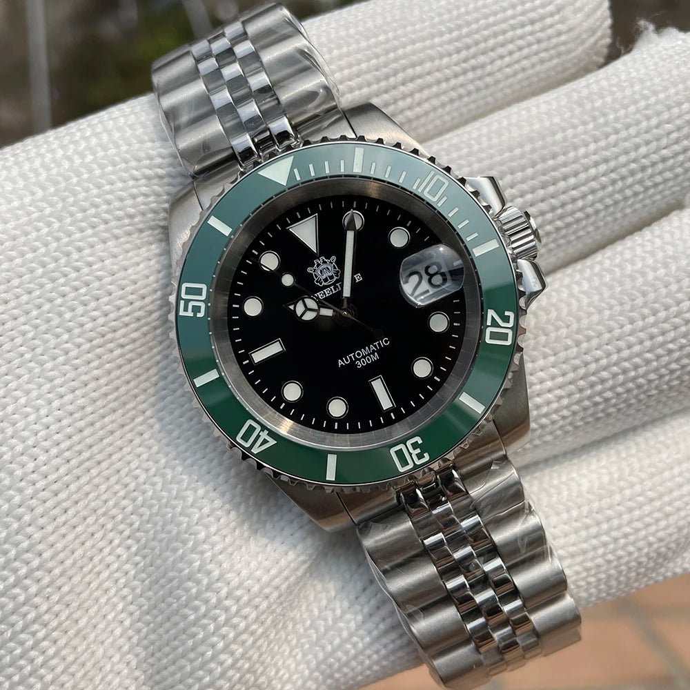 STEELDIVE SD1953 41MM clásico agua fantasma calendario lupa NH35 movimiento mecánico BGW9 superluminoso 30Bar reloj impermeable