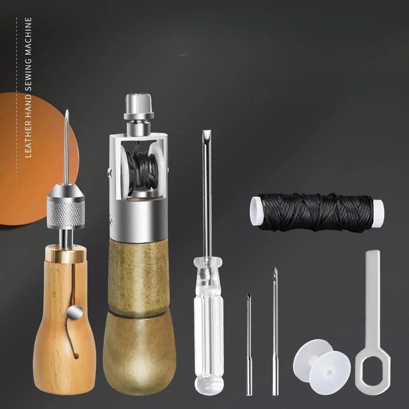 Kit de herramientas de punzón de costura a mano, hilo encerado de cuero, costura de retazos, herramienta de aguja, zapatos de cuero, bolsa, herramientas artesanales