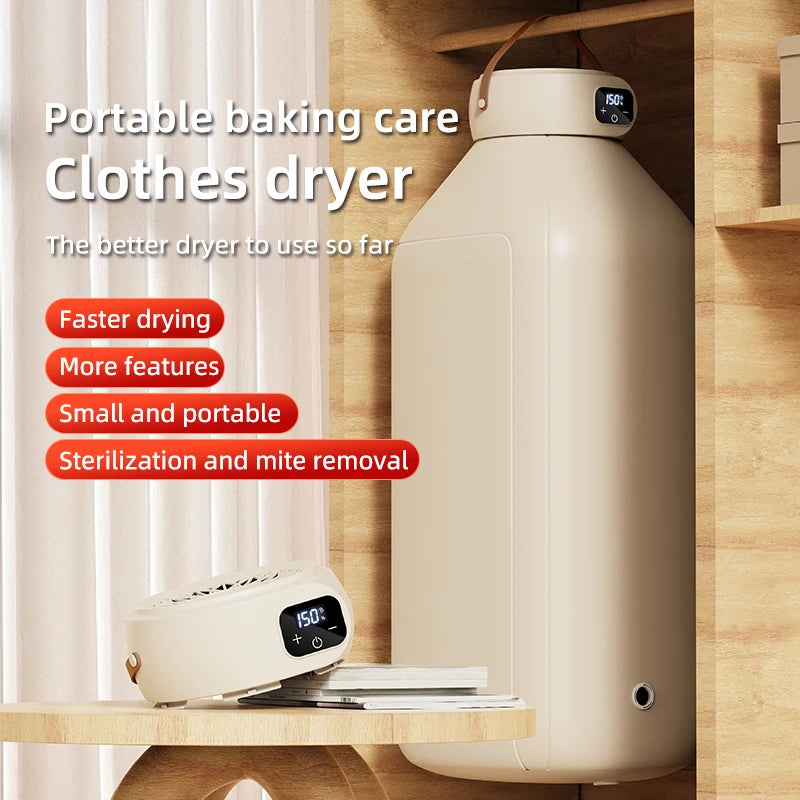 Secador eléctrico portátil, secador multifuncional, plegable, temporizado, secado rápido, bajo ruido, calefacción de aire caliente, cuidado de la ropa, Mini secador