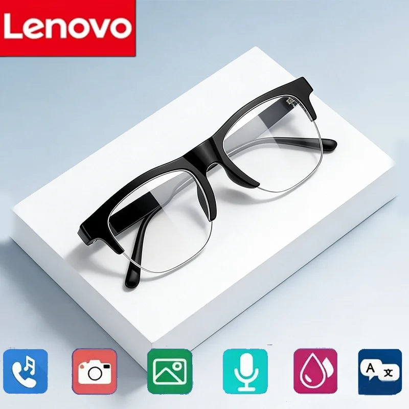 Lentes Inteligentes Lenovo 2026 con IA, Traducción IA, Llamadas Manos Libres HD, Registro de Chat IA, Reproducción de Música, Lentes de Sol Inteligentes 8K