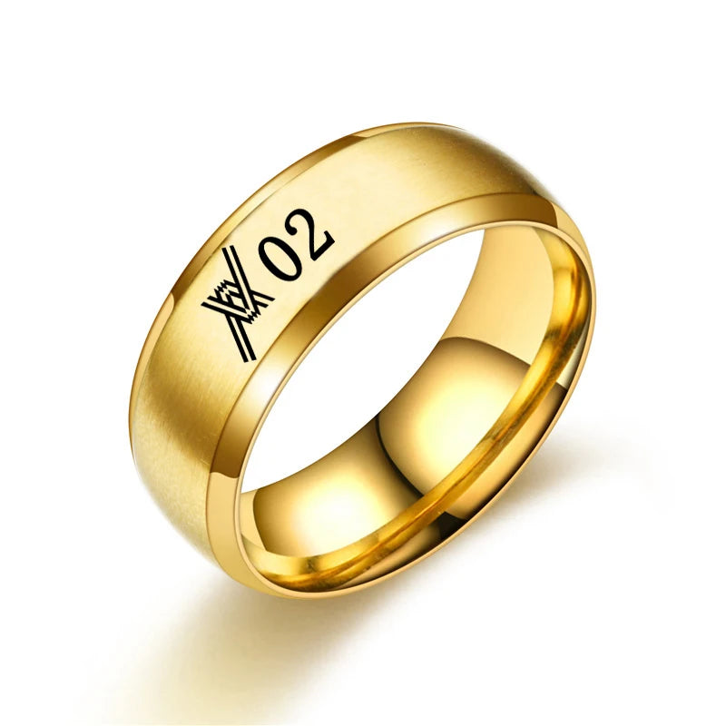 Anillo de Acero Inoxidable con Grabado de Anime Darling in the Franxx, Personalizado para Hombres y Mujeres, Unisex, Regalo de Joyería