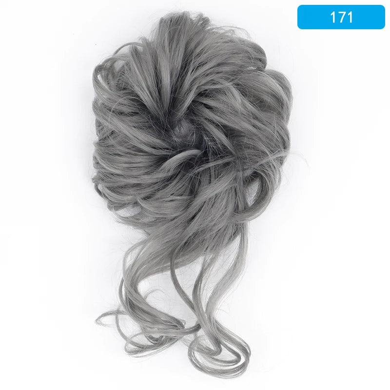 AZQUEEN-extensión de cabello de moño desordenado, banda elástica sintética, moño ondulado rizado, Scrunchies Donut Updo, postizo para mujer