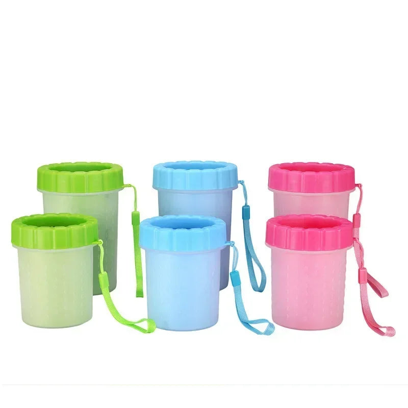 Taza para lavar los pies de mascotas, baño para perros, limpieza de belleza para mascotas, toallitas automáticas sin pies, portátil, limpieza de patas sucias para gatos, taza con cepillo de lavado