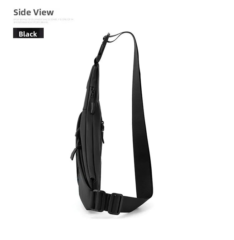 Bolso de Pecho Impermeable para Hombre, Bandolera, Mochila para Viajes Diarios, Membrana de Cuero Resistente a Salpicaduras, Ideal para Viajes Casuales