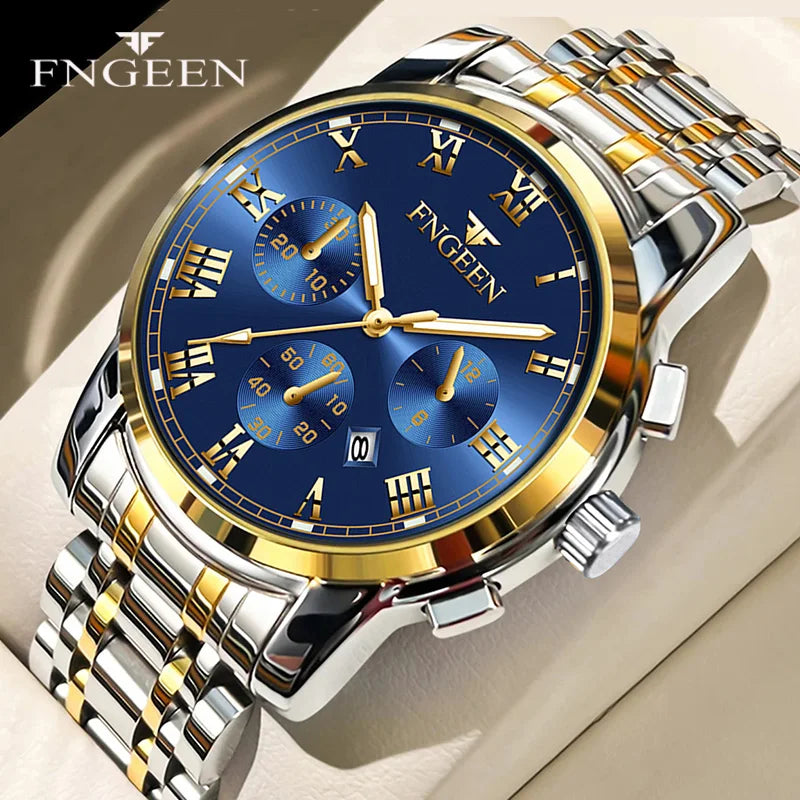 BINBONG, relojes para hombre 2023, marca superior de lujo, reloj con fecha resistente al agua, correa de acero para hombre, reloj de cuarzo informal, reloj de pulsera deportivo para hombre 4006