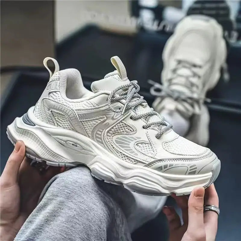 Zapatillas Deportivas Transpirables de Malla para Hombre Primavera 2025, Modernas, Combinables con Todo, Suela Gruesa, Casual...