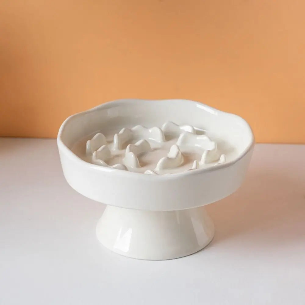 Cuenco de Cerámica para Gatos, Comedero Lento, Lindo, Multiusos, con Base Alta, Gran Capacidad, Antideslizante, Recipiente para Agua y Comida para Perros